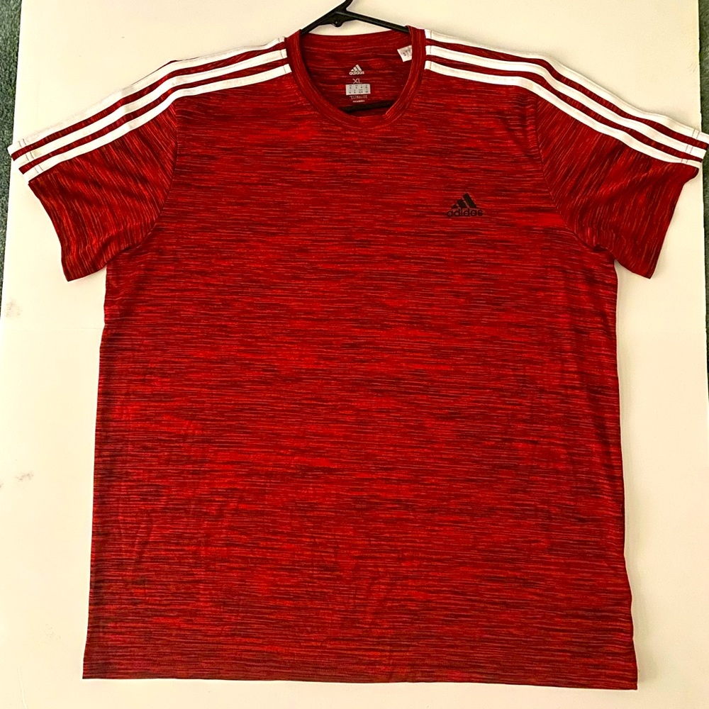 Adidas men’s XL dry fit RED pattern shirt